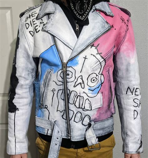 lil peep leather jacket replica|never say die jacket.